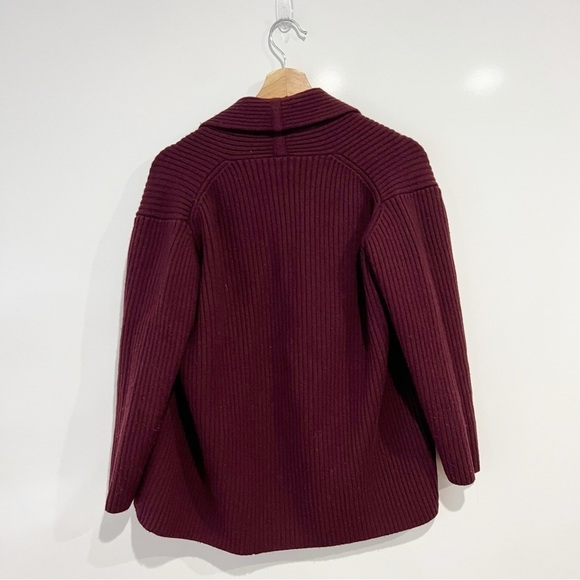 Eileen Fisher Chunky Knit Ribbed Wool Cardigan Sweater - Picture 2 of 8